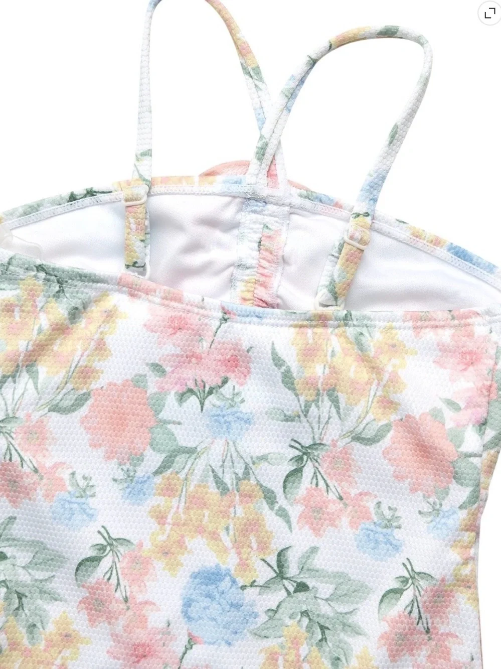 Jessica Simpson Pastel Floral One-Piece Swimsuit with Pink Rosette